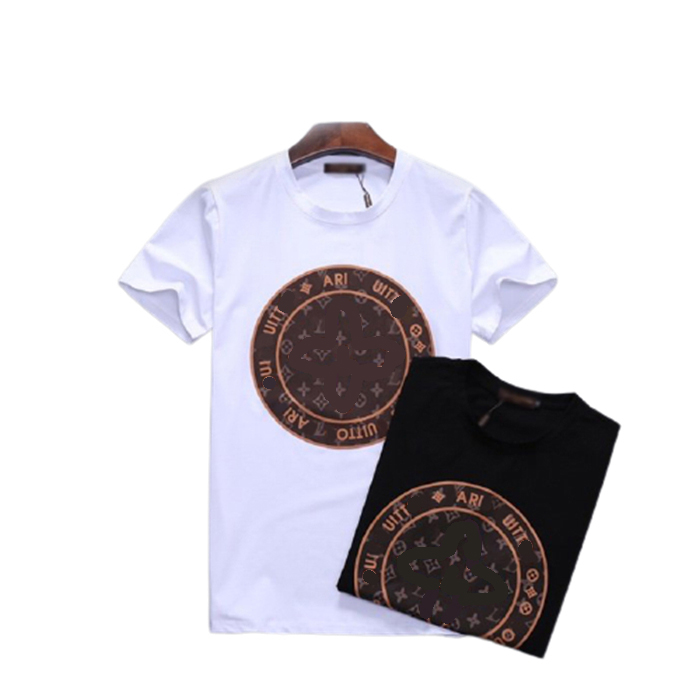 

1Luxury Designer Men's T-shirts Dress Shirt Summer Men's and Women's with monogrammed Casual Top quality fashion Streetwear multiple colors 100% cotton M-3XL#1, White
