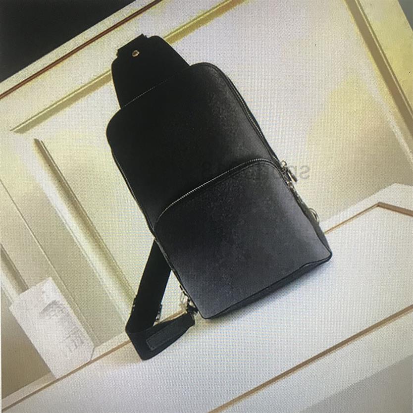 

2021 Clasic Real Backpack AVENUE Sling Shoulder Bag Fashion Classic Men Chest Cross Body Leather Sporty Cycling Packs Outdoor263S, #01 black plaid