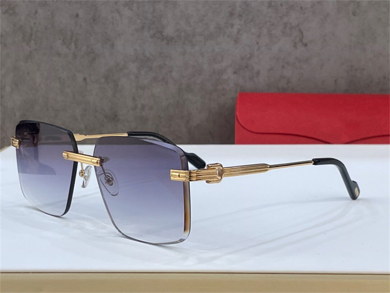 

Luxury designer sunglasses frameless 18K metal frame men and women outdoor UV 400 protection top quality