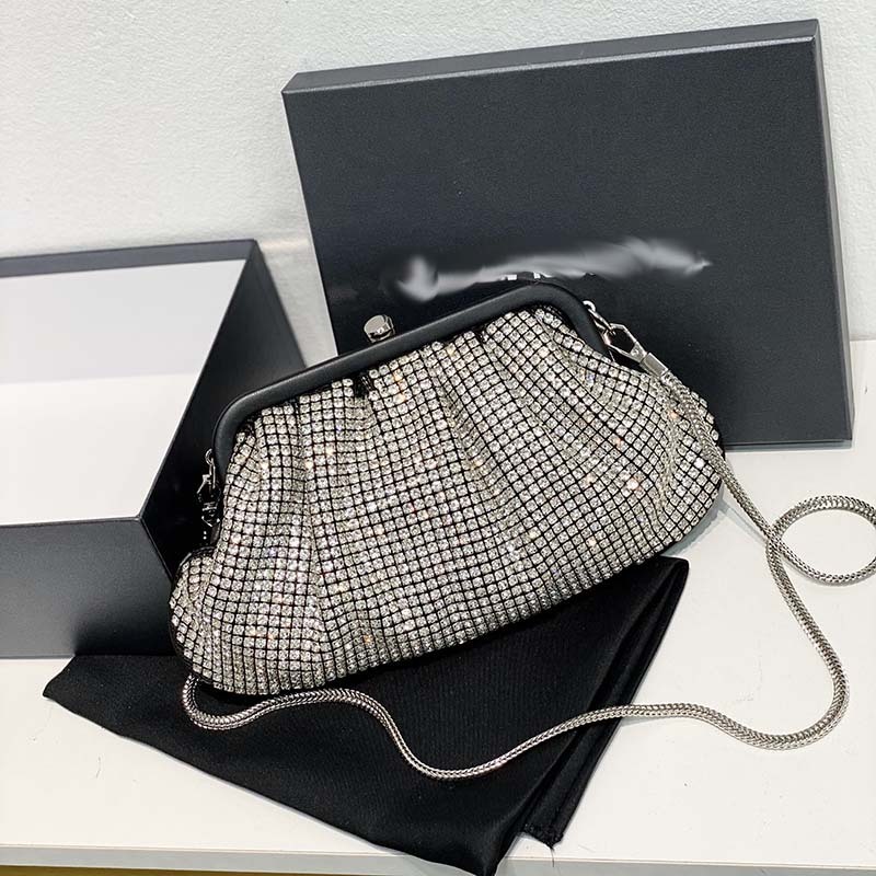 Designer Bags Aw King Rhinestone 2022 New Hand-held Celebrity Banquet Cheongsam Light Luxury Women's One Shoulder Messenger Fashion
