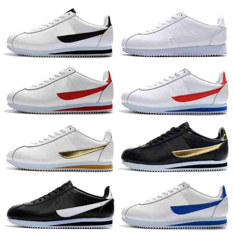 

High Quality Fashion Classic White Varsity Red Casual Shoes Basic Black Blue Lightweight Run Chaussures Cortezs Leather BT QS Outdoor sneake, 004