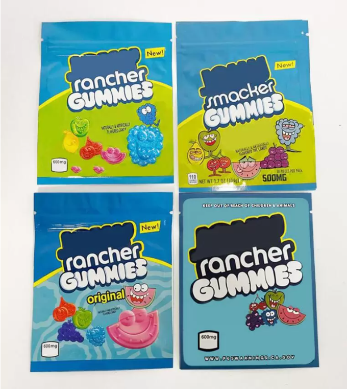 

Newest Gum mies Bag 600mg Resealable Edibles Package Mylar Bags errlli