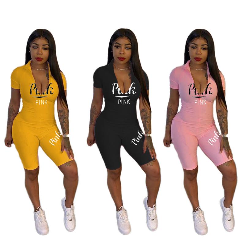 

Women' Jumpsuits & Rompers Letter Pink 2022 Design Style Women Casual Clothing Sweatwear Sweet Sexy Fashion Soft Good Fabric Cool P1074, Black