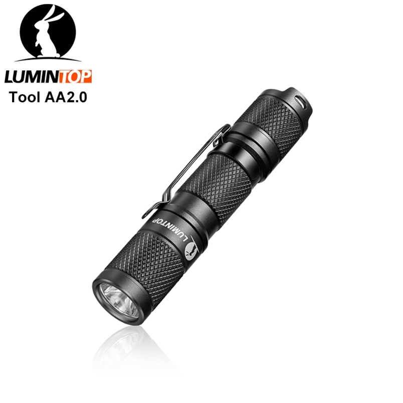 

LUMINTOP LED Flashlight Tool AA 2 0 14500 battery EDC flashlight self defense with Memory Max 127meters Distance 650 Lumens 220713