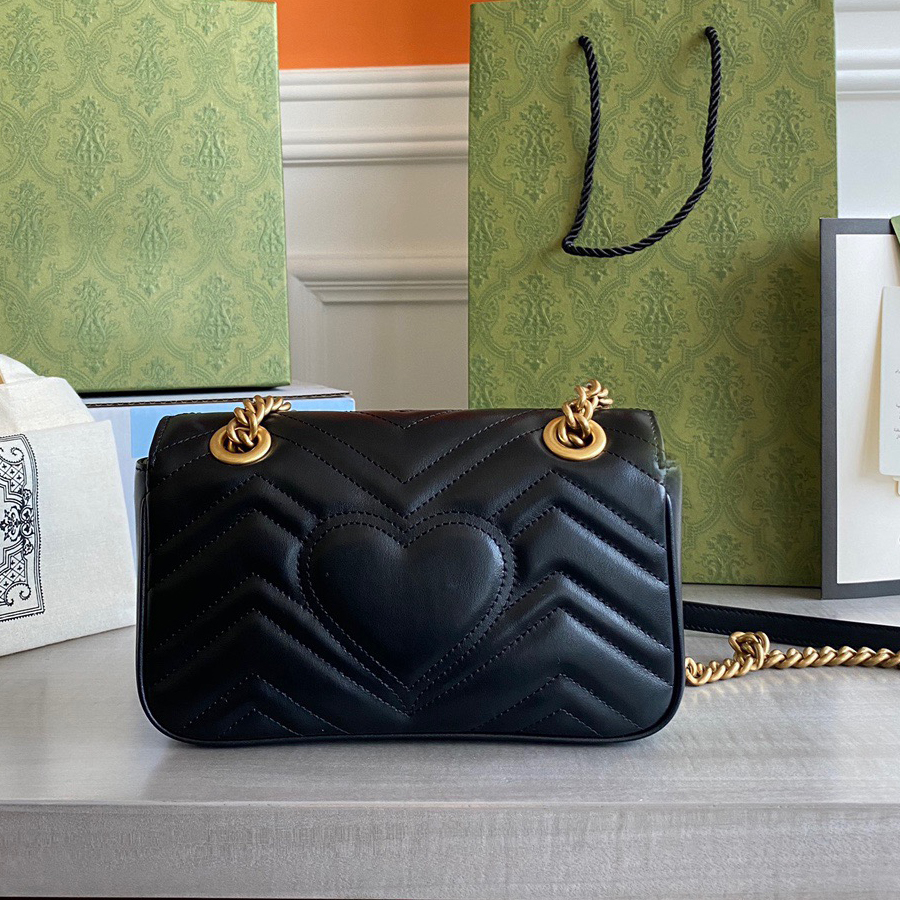 

5A Luxurys Designers Bag Women 2023 Real leather High quality Lady Fashion Marmont Bags Genuine Leather Crossbody Handbags Purses Backpack tote Shoulder Bag, Box