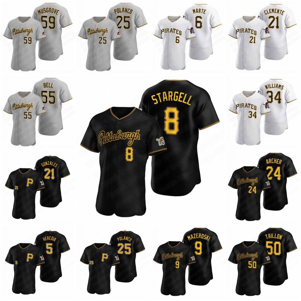 

Pittsburgh Baseball Jerseys Pirates 21 Roberto Clemente 8 Willie Stargell 55 Josh Bell 6 Starling Marte 25 Gregory Polanco Road Jersey Alter, 2020 alternate jersey youth coolbase