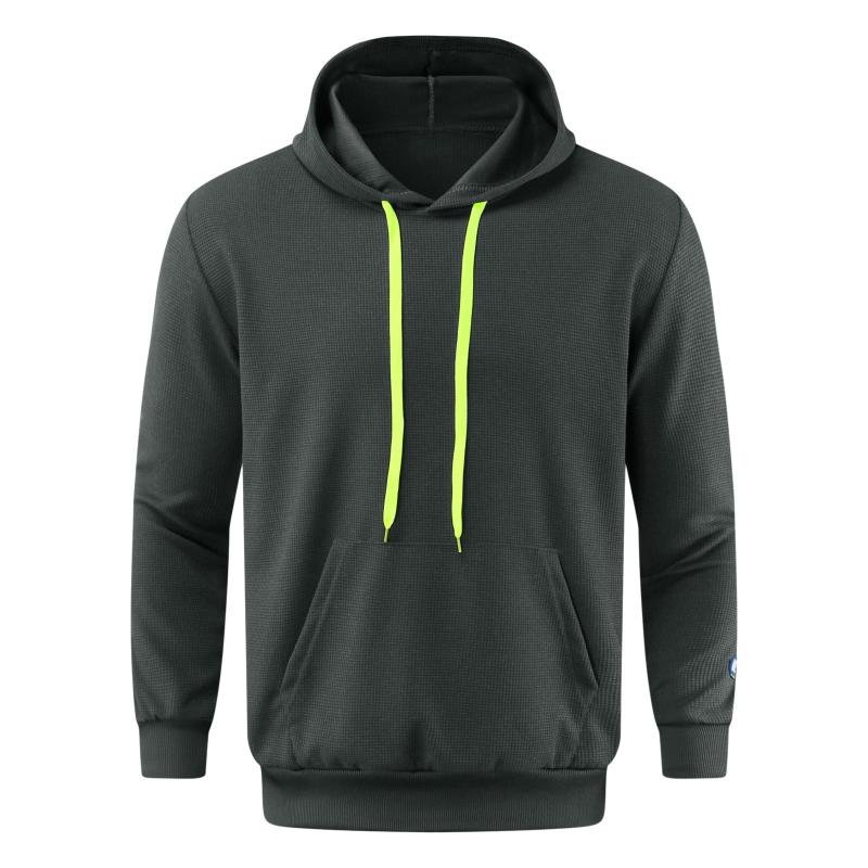 

Men's Hoodies & Sweatshirts Reflective Hoodie Men's Casual Long Sleeve Solid Hooded Top Blouse Pullover Splicing Sweatershirts What Fluf, Grey