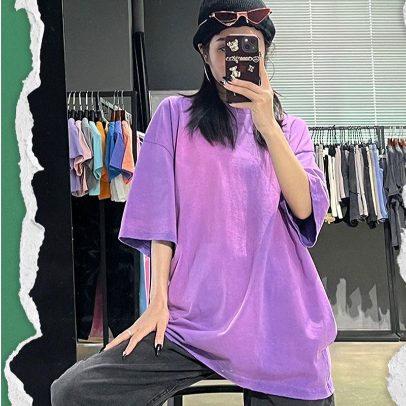 

Women' T-Shirt Summer T-shirts Women High Street Old Fashion Edging Graffiti Retro Short Sleeve Baggy Shirt Men And Tops RAINBOWWAVESWomen, Black