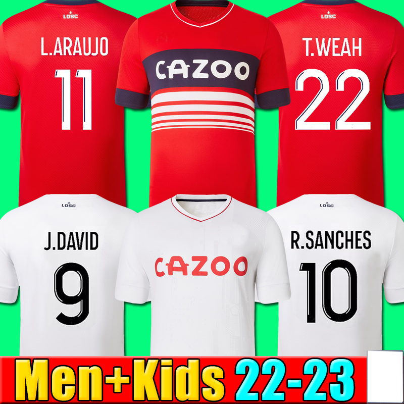 

22 23 LOSC Lille soccer jerseys SANCHES BURAK DAVID FONTE BAMBA YAZICI football shirt 2022 2023 Lille Olympique JIKONE maillot de foot men and kids kits, P06 22 23 away kids
