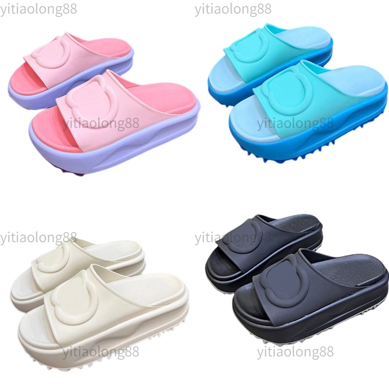 

'10-15 days Delivered'Slipper Designer Sandal Lady Slides platform wedge rainbows summer slippers for Women men fashion ladies Rubber Beach shoe, Box