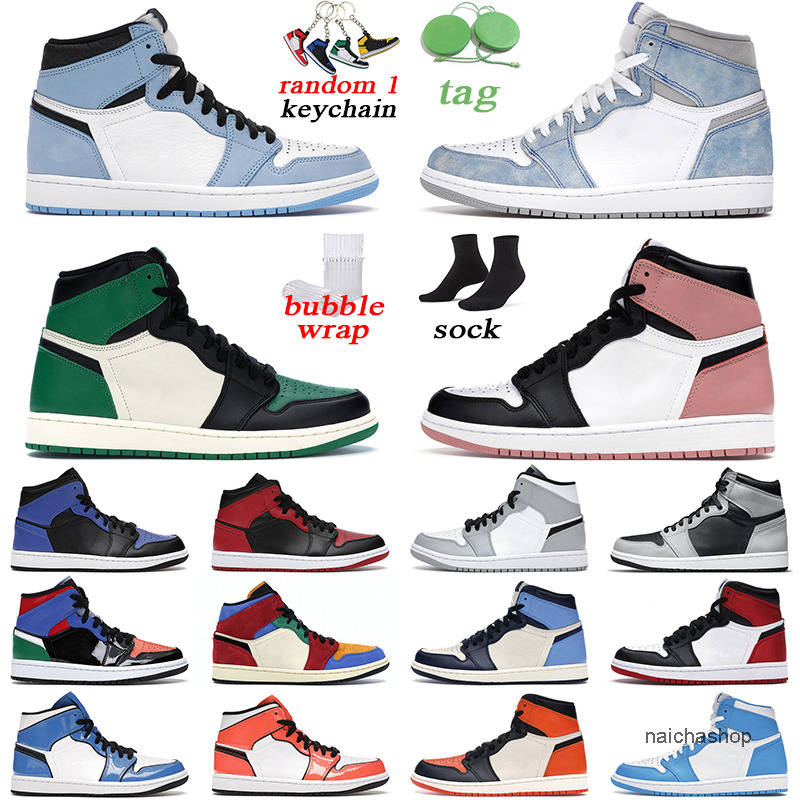 

jumpman 1 mid men women 1s basketball shoes University Blue Hyper Royal Pine Green outdoor mens trainer sports sneakers jorda jordens, Top 3