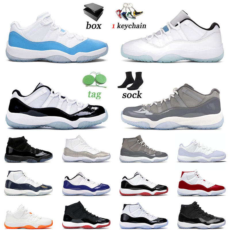 

With Box 11 11s Low Basketball Jumpman Shoes University Blue Concord Cool Grey 25th Anniversary Cherry Pure Violet Cap And Gown Sneakers Trainers 36-47, A52 cherry 40-47