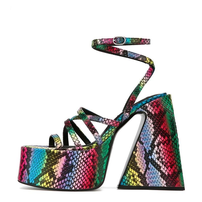 

Sandals Fashion Design Sexy High Heels Women's Hoof 2022 Spring Summer Rome Dress Party Shoes Black White Platform 42, Yellow
