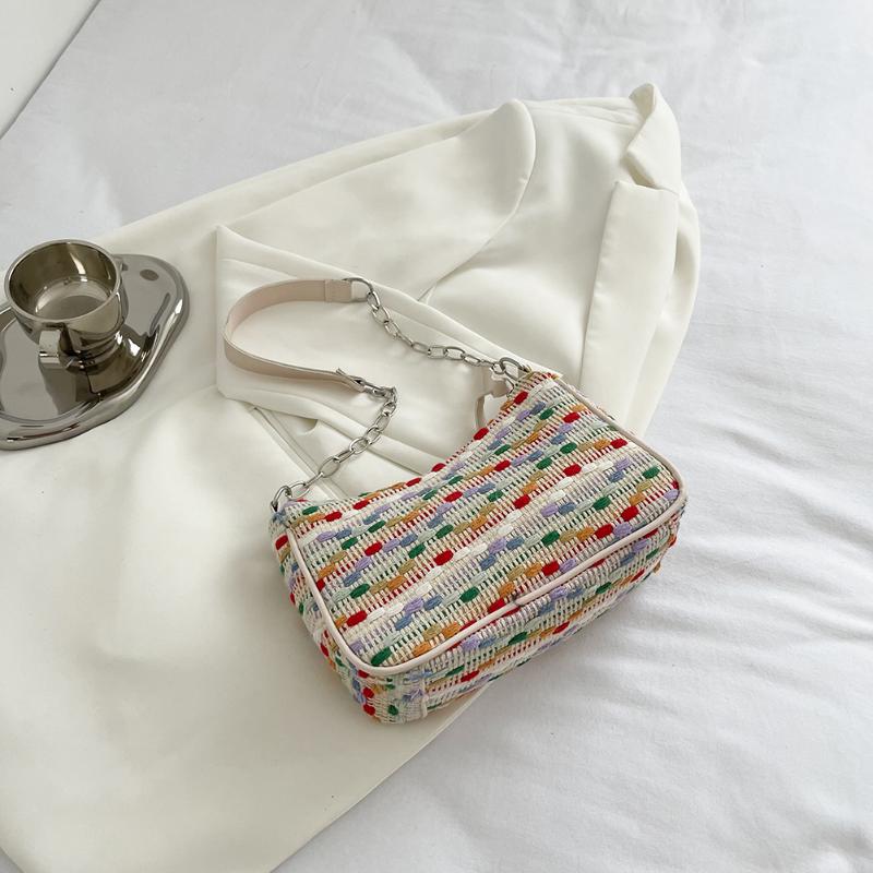 

Evening Bags Colorful Prints Clutch Bag Women Jacquard Shoulder Underarm Chain Shopping Purse Handbag For OutdoorEvening, As pic