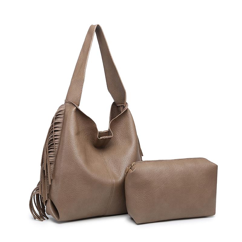 

Evening Bags Gray US Women Loved Fringed Bag Woven Hobo Purse Shoulder Design Soft PU Leather Handbag Set BagEvening EveningEvening, Beige