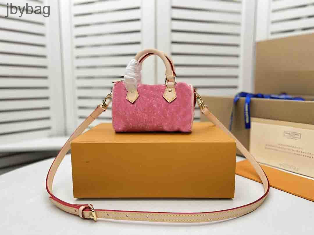 

5A Quality Canvas Nano Speedy Bag M81168 M81213 Floral Embroidered Mini Pillow Bag Women Crossbody Fashion Leather Handbags Female Famous Designer Purse Bag