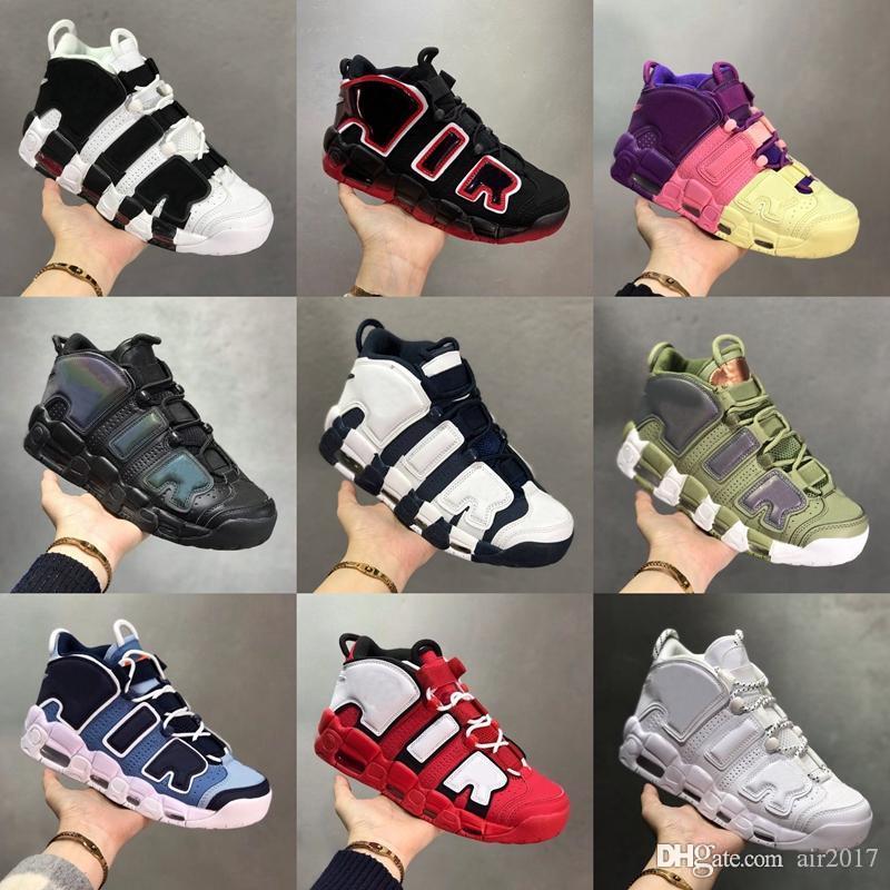 

Basketball Shoes Mens More Uptempos 96 Air Total Max Scottie Pippen White Varsity Red Green Multi-Color Black Bulls University Blue UNC UK Women Trainers Sneakers, 25