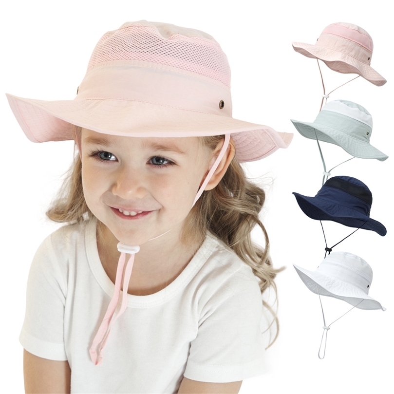 

Topi Ember Anakanak Musim Panas Surya Bayi Pantai Travel Jaring untuk Perempuan Lakilaki Aksesori Panama 16Y 220611, Pink
