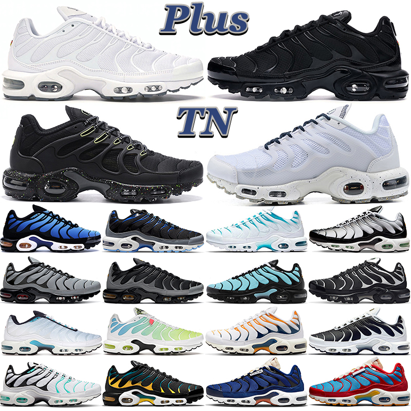

2022 Plus TN Running Shoes Men Women Terrascape Triple Black White Hyper Blue Fury Jade Wolf Grey Volt Bat Meatallic Pewter Mens Trainers, 32