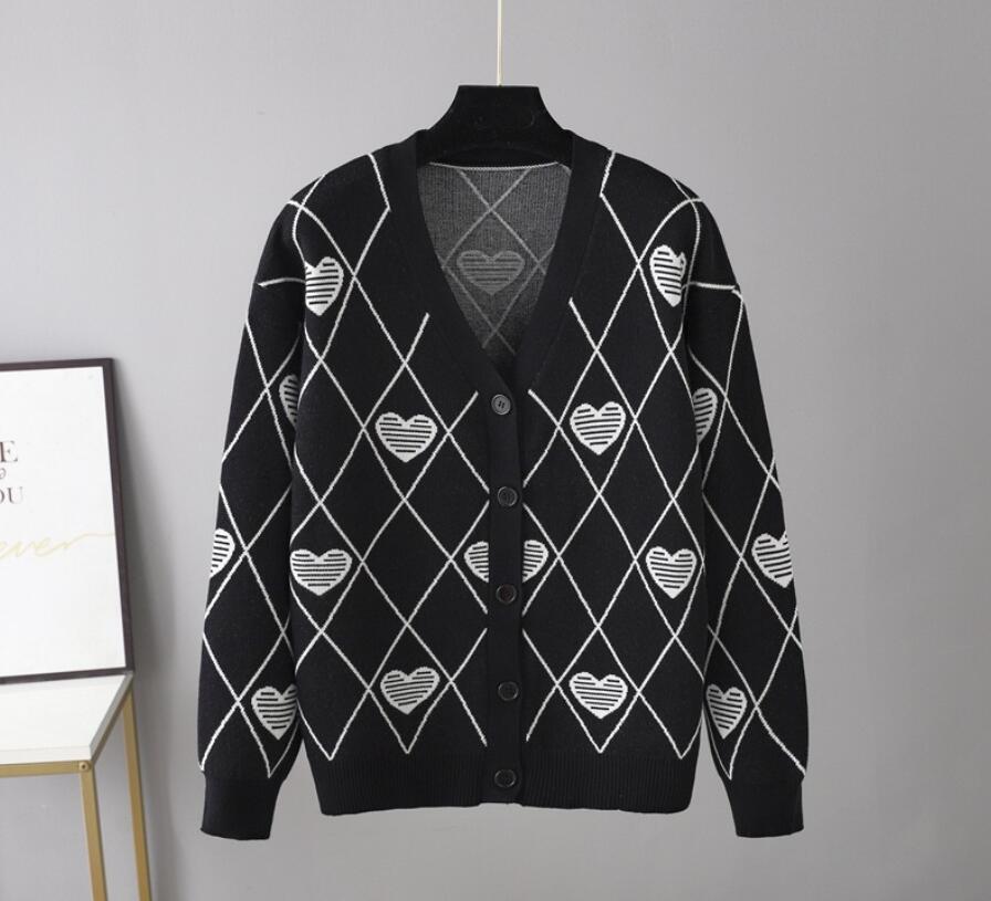 

22GG new Women's Sweaters Designer Bee Embroidery Cardigan Long Sleeve Single Breasted Contrast Color Button Knitted Sweaters Coat, Black
