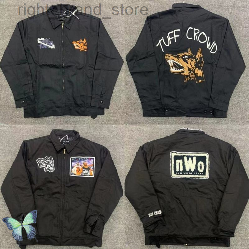 

TUFF CROWD Jacket Wolf Dog Head Heavy Industry Embroidered Zipper Jacket W220813