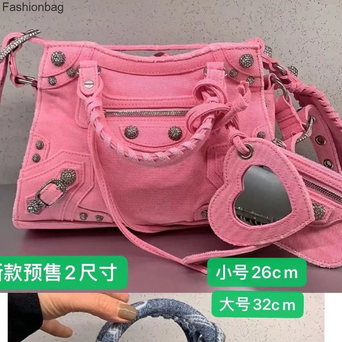 

Cagole Handbags Designer Neo Bags Le Woman Bag Balenclaga Locomotive Rivet Denim Jean Diagonal Back Retro General Washed Cotton CETB, Denim blue without logo