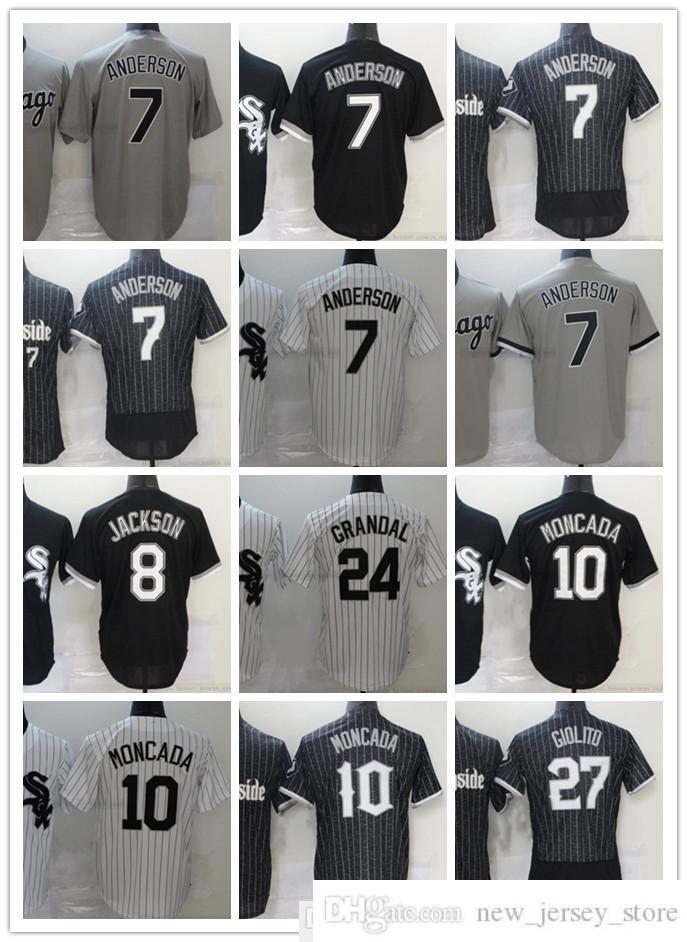 

2021 Stitched Baseball Jerseys 7 Tim 8 Bo Anderson Jackson 10 Yoan 27 Lucas Moncada Giolito Jersey Gray White Black Top Quality Man Size S-X, Same as picture