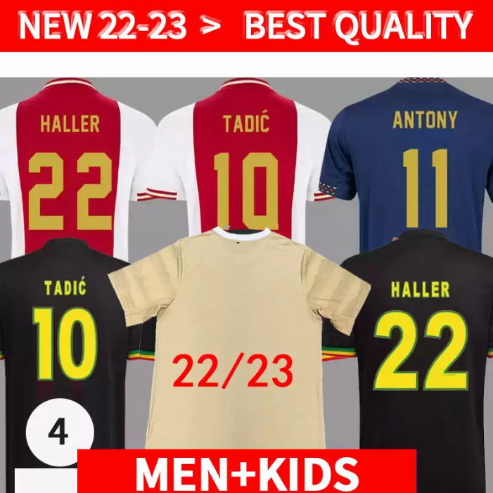 

S-4XL 22 23 Bob Marley Soccer Jerseys player version TADIC football shirts BERGHUIS HALLER Third black Kit BLIND KLAASSEN GRAVENBERCH 21 22 23 men kids uniform, 21 22 3rd +patch