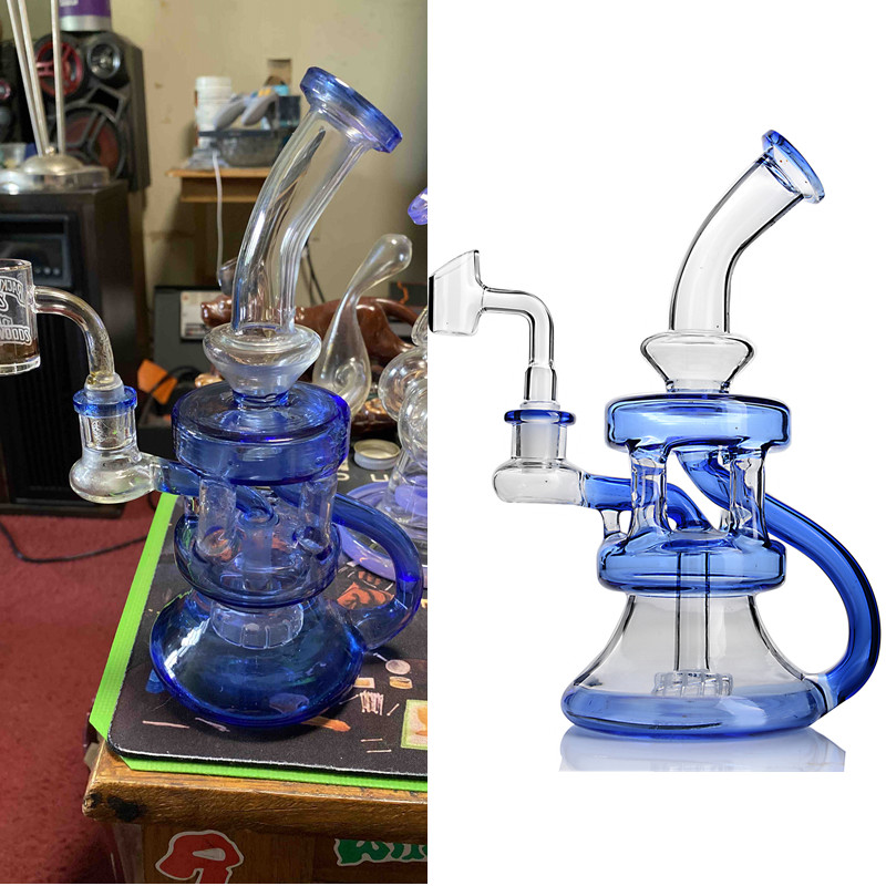 

Mixed Color Straight Bong Hookah Vapor Spiral Tube Water Pipe mini pipes thick glass to the bottom of piece Quality product VERY unique Bent Type