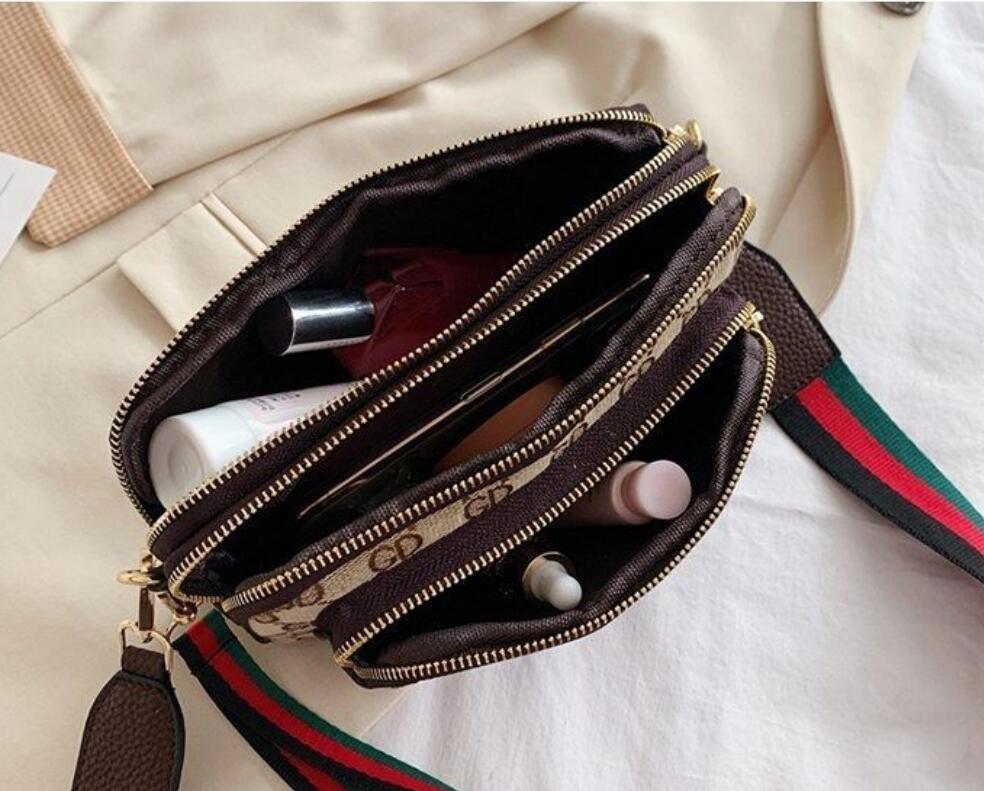 

Three-layer new embroidered canvas bag women's textured messenger shoulder bag Japanese small shoulder bags trendy hand bags, W1