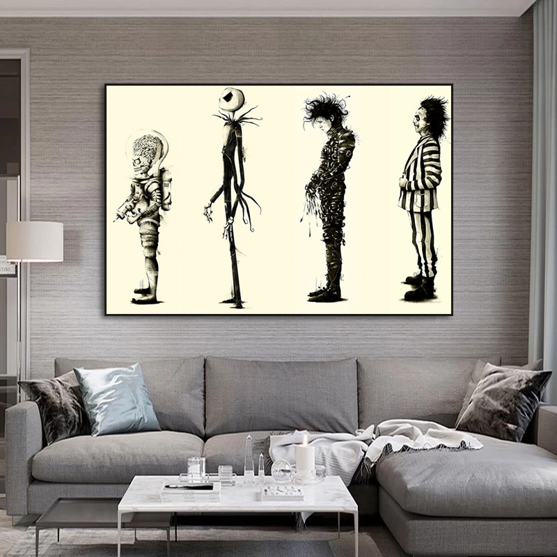

Edward Movie Poster Print Canvas Painting Edward Scissorhands Creative Pictures For Living Room Decor Nordic Wall Art Cuadros