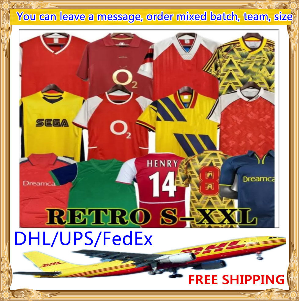 

DHL UPS FedEx Free HENRY Retro soccer jerseys 98 99 83 86 95 91 93 94 97 REYES classic vintage Wright V. Persie FABREGAS ARSEN Ljungberg, Lavender