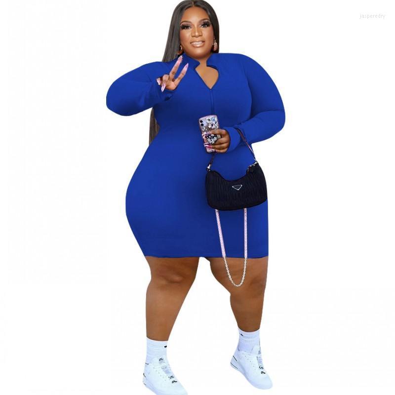 

Plus Size Dresses 5XL Women Dress Zipper Pullover Knee Above Outfits Spring Autumn Solid Casual Sporty Large Ropa Mujer Jasp22, Black