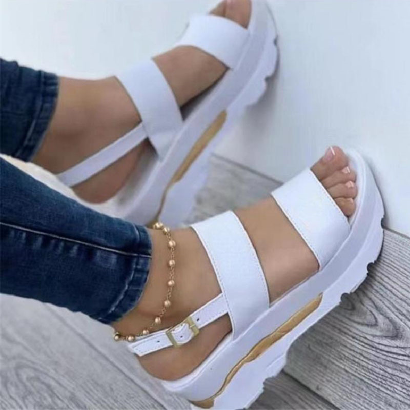 

Fashion Female Platform Buckle Strap Street Summer Outdoor Shoes Punk Beach Wedge Sandals Sandalias De Mujer 220602, Red