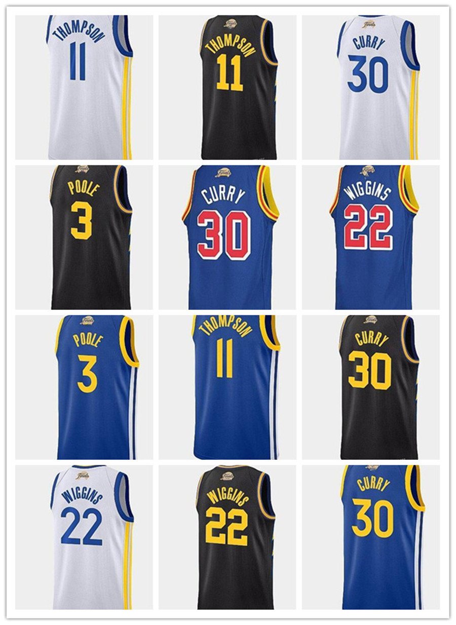 

2022 75th 22 Wiggins 3 Poole Jerseys Finals Champion Stephen 30 Curry Basketball Jersey Klay 11 Thompson Sleeveless