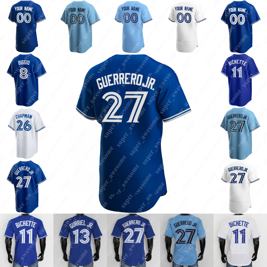 

Raimel Tapia Jersey Lourdes Gurriel Jr Santiago Espinal Alejandro Kirk 68 Romano 29 Gosuke Katoh Kevin Gausman Zack Collins Ryan Borucki Adam Cimber David Phelps, White 2002 with blue sleeves