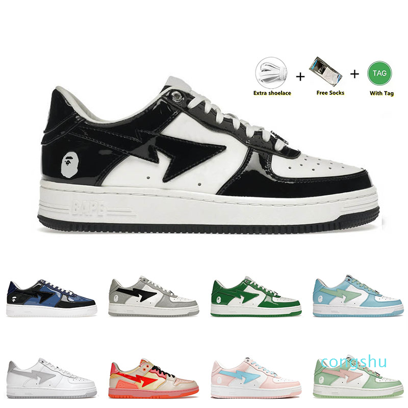 

Classic Mens Women Designer Casual Shoes Bapestas Baped Sk8 Sta Pastel Pink Grey ABC Camo, A16 36-45 pastel blue