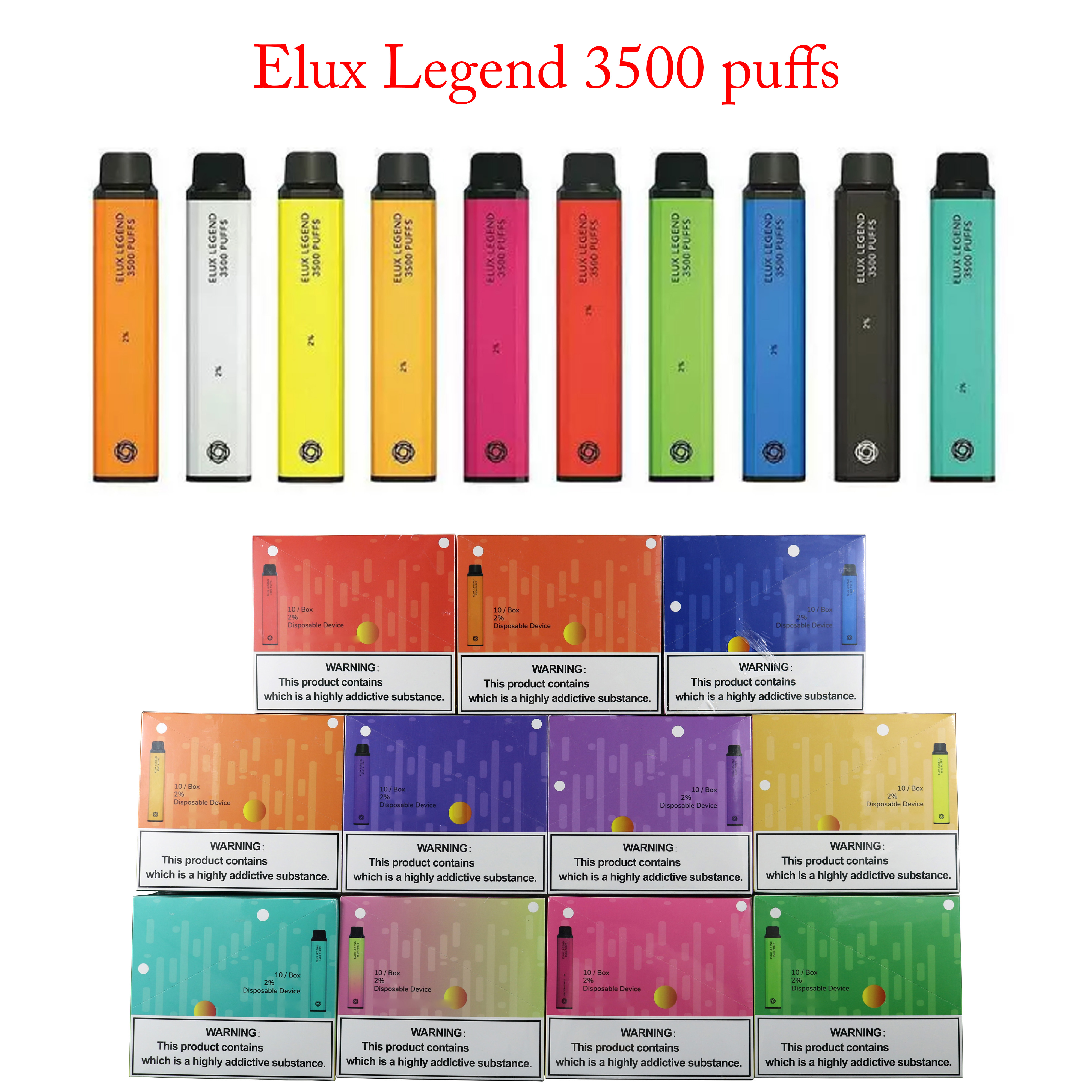 

Elux Legend Disposable Vape E Cigarettes 3500 Puffs 1500mAh Battery 10ml 32 Colors Vaporizer Pre Filled Cartridge Device Stick Vapor Kit FLEX