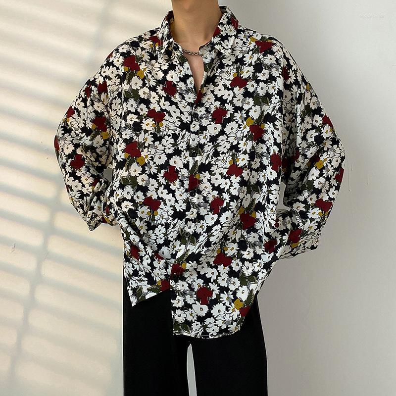 

Men's Casual Shirts Retro Long-Sleeved Floral Shirt Men's Hawaiian Ins Couple Harajuku Autumn Loose ShirtMen's Eldd22, 17