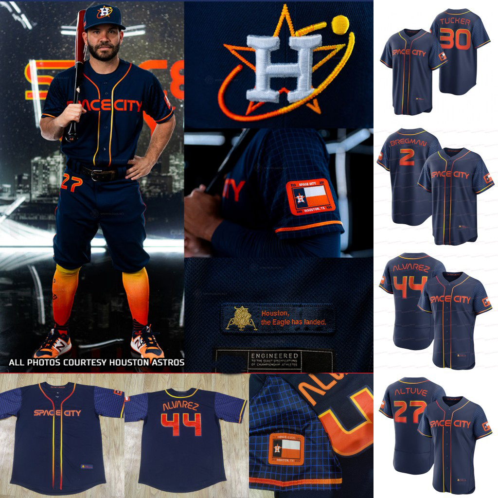 

Astros Jose Altuve 2022 Space City Connect Jersey Alex Bregman Jeremy Pena Kyle Tucker Yordan Alvarez Yuli Gurriel Justin Verlander Bagwell Maldonado Aledmys Diaz, Navy women