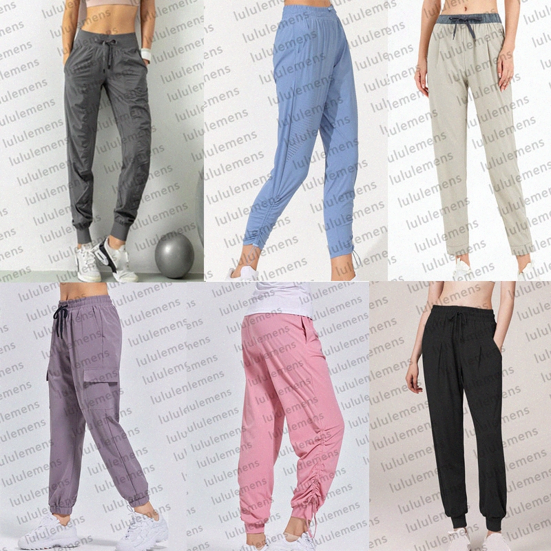 

womens lu-52 yoga pants outdoor sport casual pant trousers pocket fabric workout joggers lulu quick dry gym sport outfit high-quality style U1du#, I need see other product