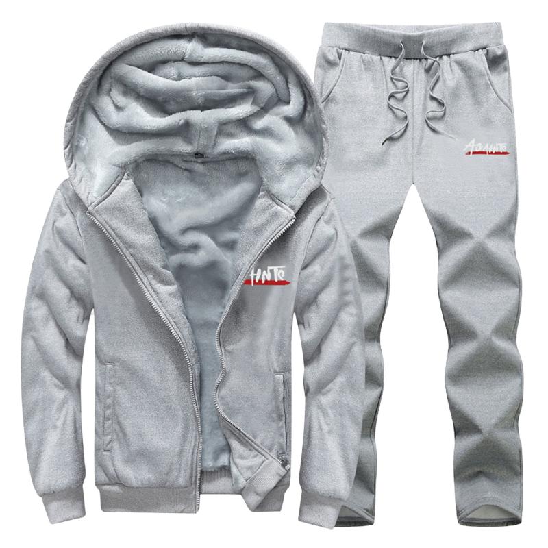 

Men's Tracksuits Pants Plush Set Coat Two Drawstring Pocket Hooded Casual Letter Print Piece Men Suits & Sets For Plus Size, Black