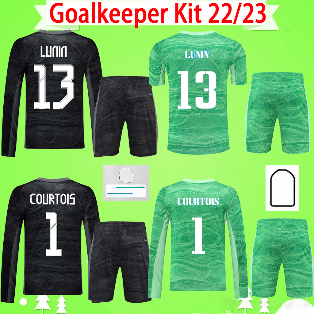 

Adult kit with shorts MadrIds goalkeeper Soccer Jerseys 2022 2023 CAMPOS REAL LUNIN 21 22 23 home away green black man suit Football Shirt mens set Uniform long sleeve, 2021/2022