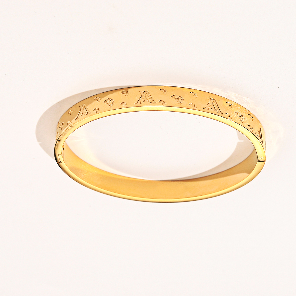 

Top Sell Bracelets Women Bangle Luxury Designer Jewelry 18K Gold Plated Stainless steel Wedding Lovers Gift Bangles Wholesale Top Quality ZG1212