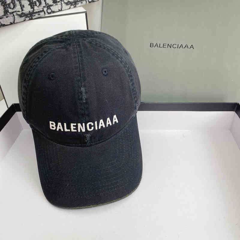 

Balencaigass Hat 2022 Original High Quality Correct Version b Paris Washed Holes to Make Old Baseball Caps Oppca, Black