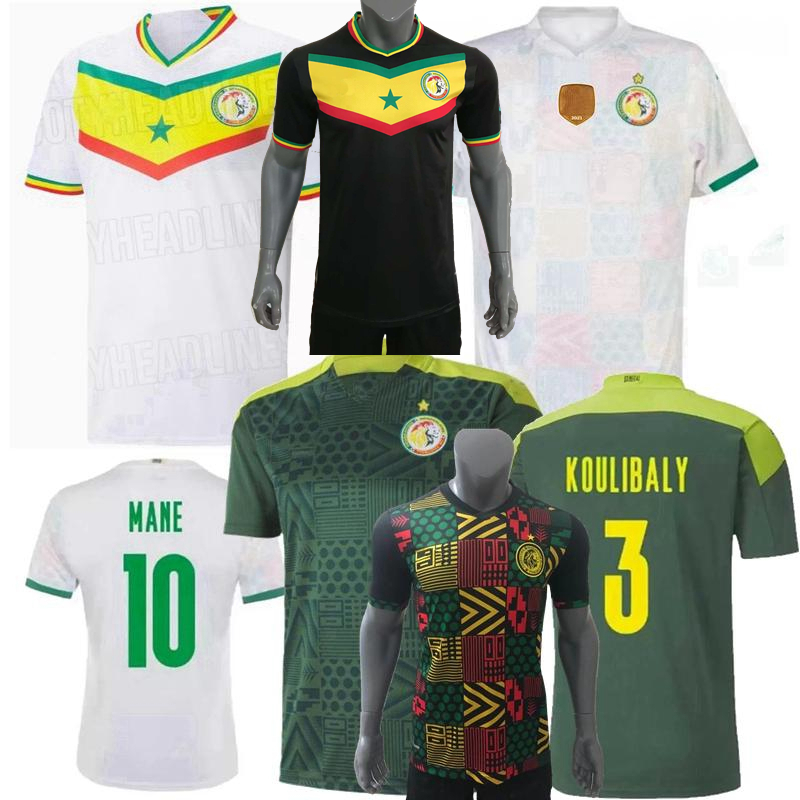 

2021 2022 2023 Senegal Soccer Jerseys 1 stars national team MANE MENDY SARR GUEYE KOULIBALY home away 21 22 23 football men and kids shirts, 1 stars away+2022+chest