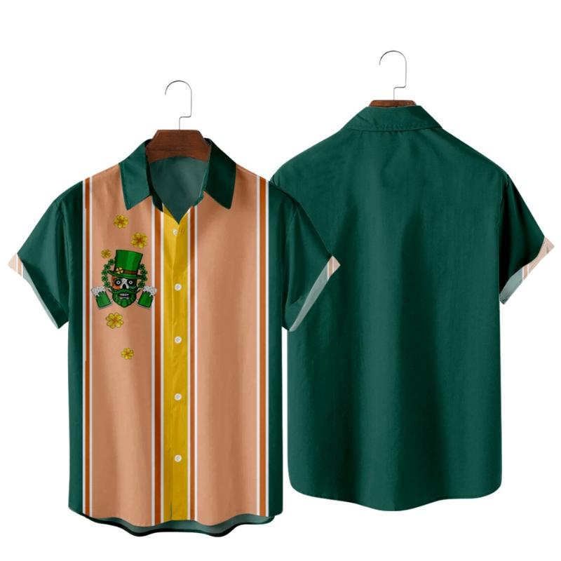 

Men's Casual Shirts Fashion Hawaiian Beach Shirt Cartoon Mask Character Retro Print Summer For Men And WomenMen's, 3m37