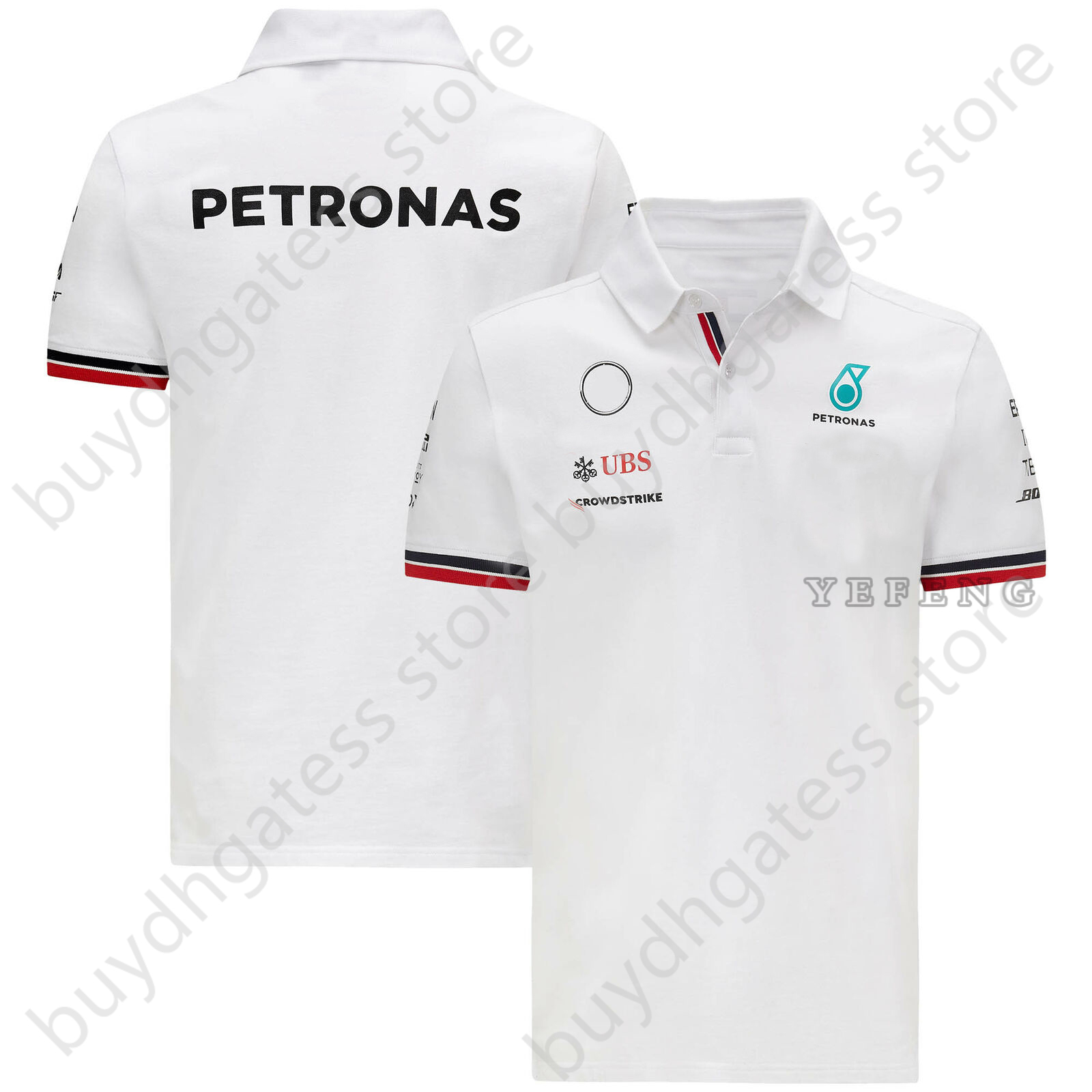 2022 NOUVEAU Été F1 Formule 1 Équipe de course Polo à manches courtes masculines pour Mercedes Benz Saison Petronas Motorsport T-shirt décontract