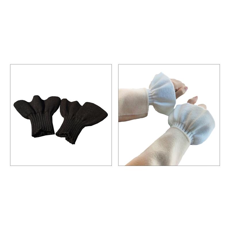 

Five Fingers Gloves Elastic Knitted False Sleeve Sweater Pleated Sleeves Warm Wrist Cuff Ornament 101A