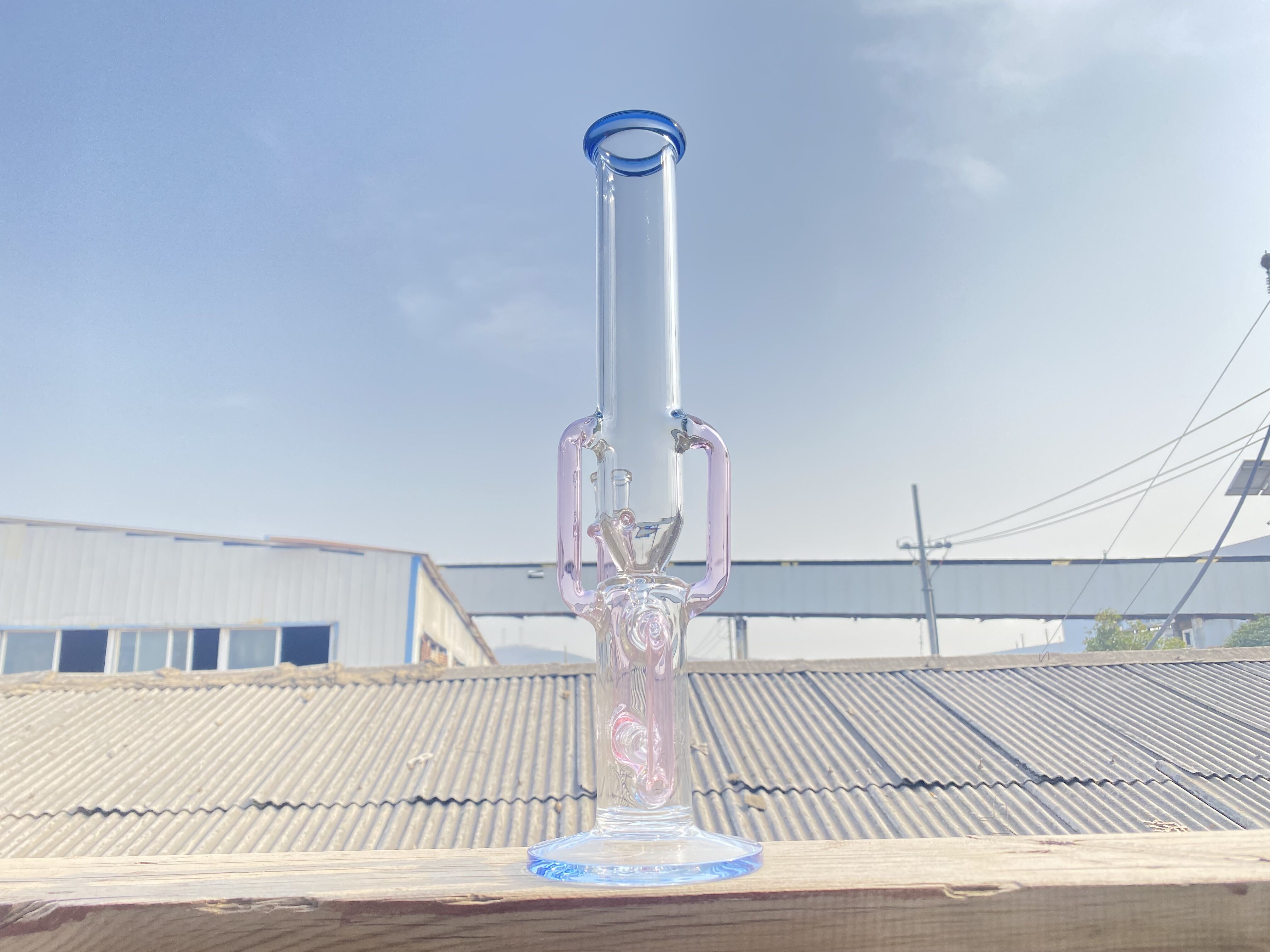 

Other smoking Accessories,recycle,bong,blue with pink,14mm joint